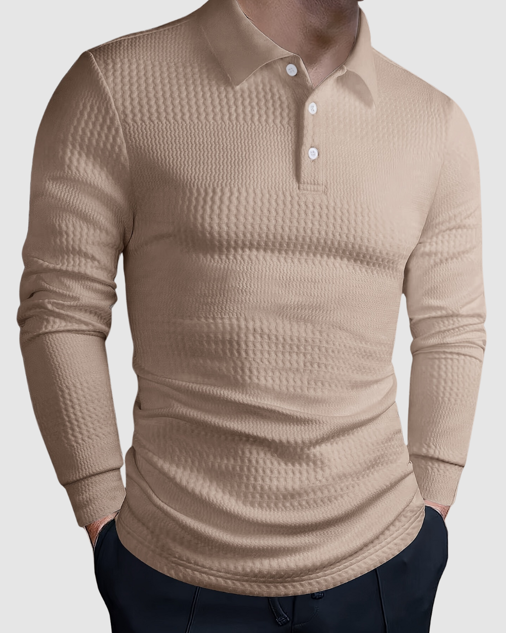 Heren Polo met Lange Mouwen – Slim Fit – Casual Herfst/Winter