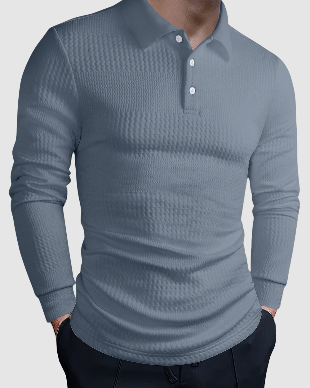 Heren Polo met Lange Mouwen – Slim Fit – Casual Herfst/Winter