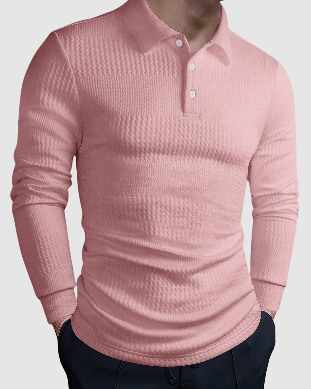 Heren Polo met Lange Mouwen – Slim Fit – Casual Herfst/Winter