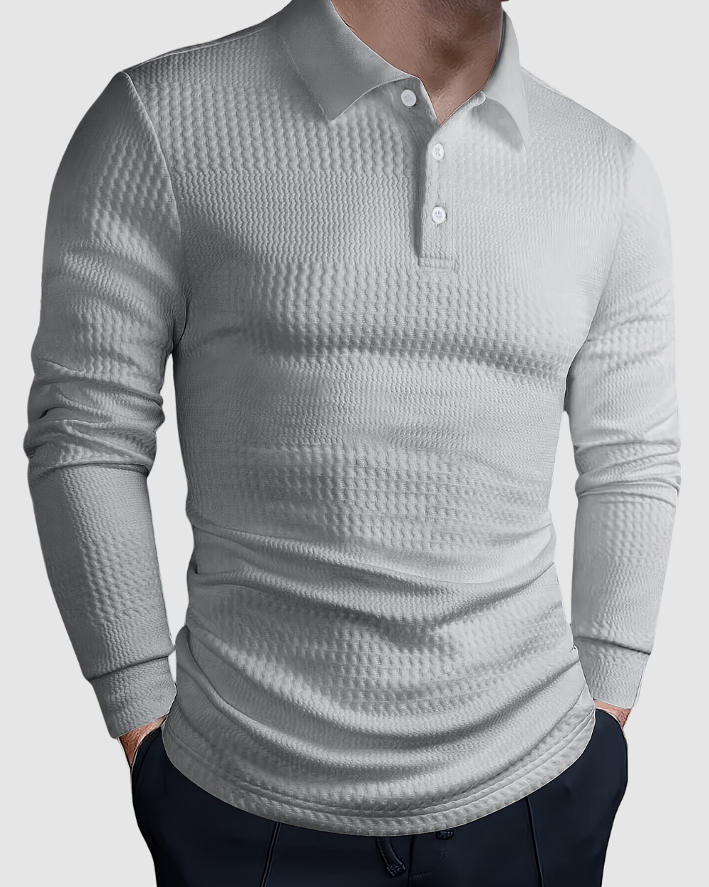 Heren Polo met Lange Mouwen – Slim Fit – Casual Herfst/Winter