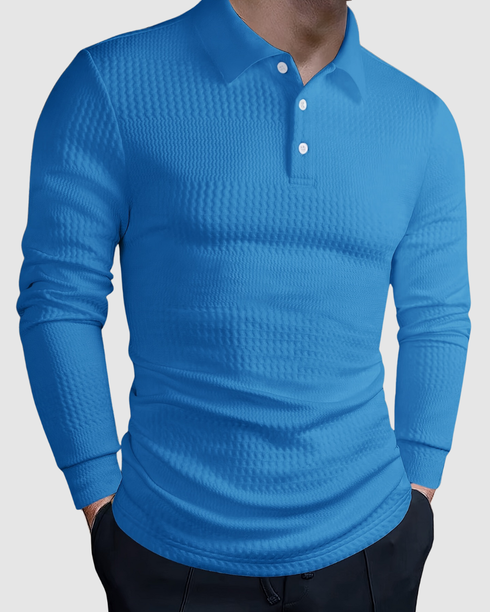 Heren Polo met Lange Mouwen – Slim Fit – Casual Herfst/Winter