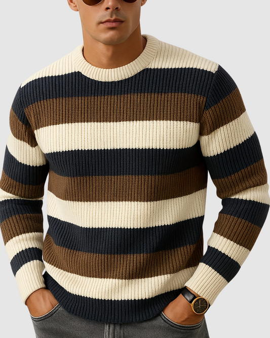 Heren Gestreepte Trui – Casual & Comfortabel - Herfst/Winter