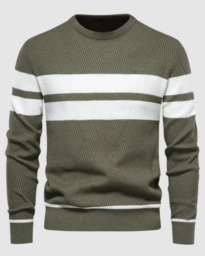 Heren Gestreepte Trui - Ronde Hals – Tijdloos & Casual