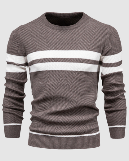 Heren Gestreepte Trui - Ronde Hals – Tijdloos & Casual
