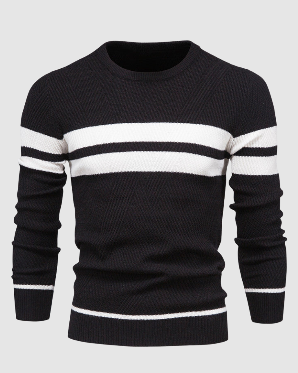 Heren Gestreepte Trui - Ronde Hals – Tijdloos & Casual