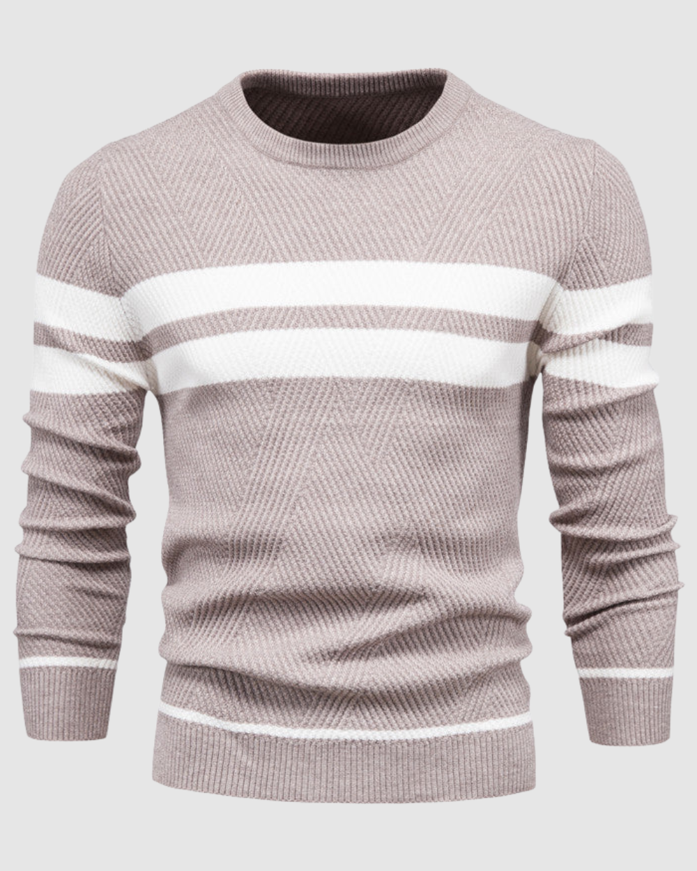Heren Gestreepte Trui - Ronde Hals – Tijdloos & Casual