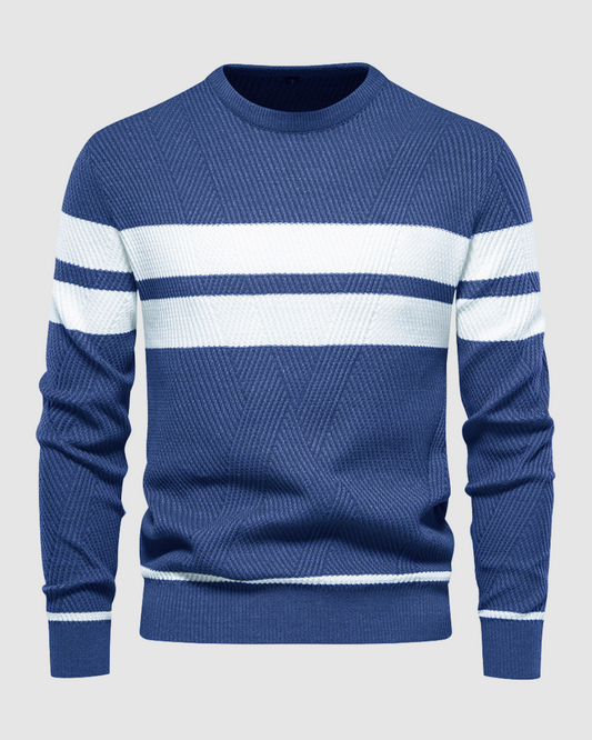 Heren Gestreepte Trui - Ronde Hals – Tijdloos & Casual