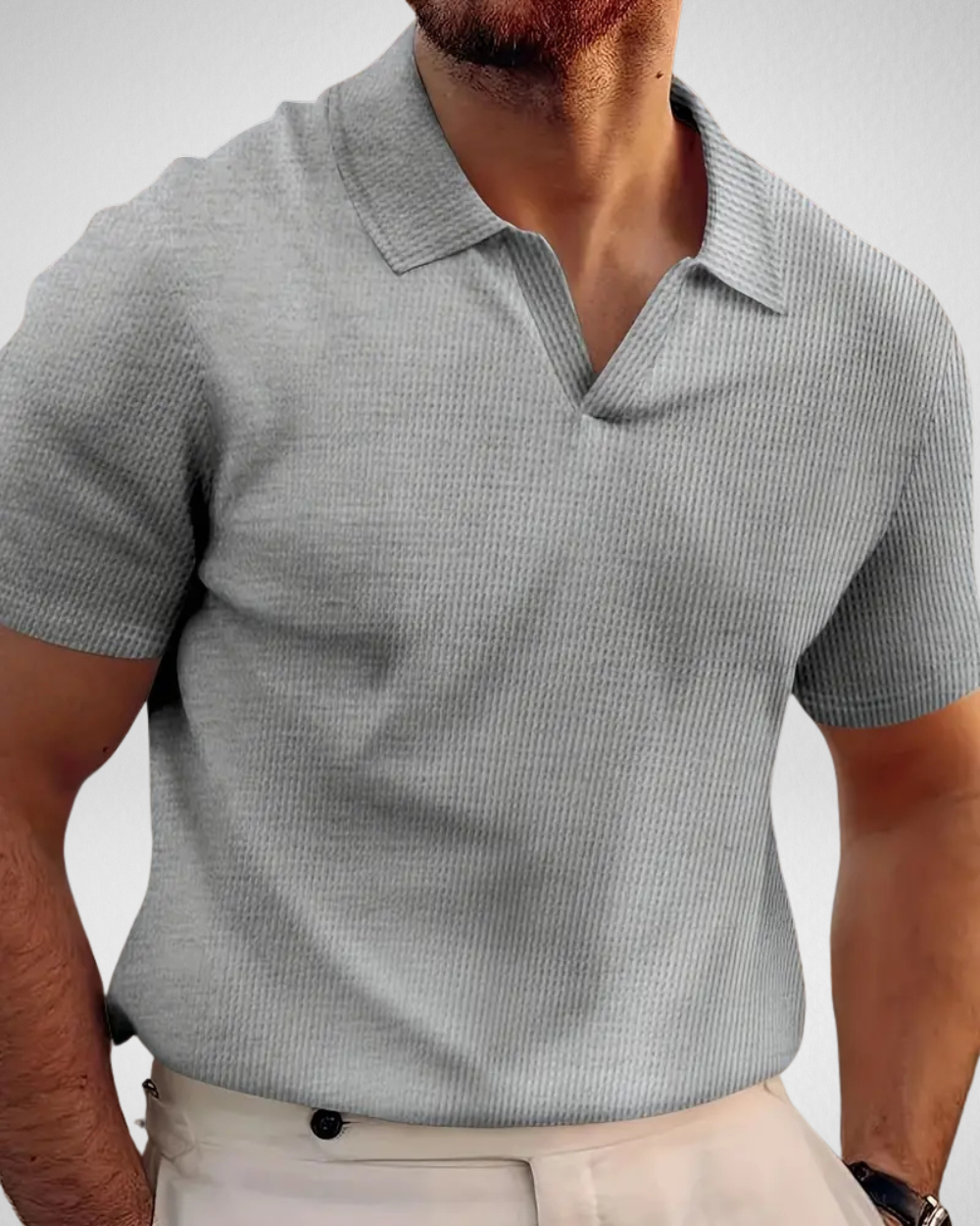 Heren Polo Shirt met V-Hals – Stijlvol & Comfortabel - Zomer