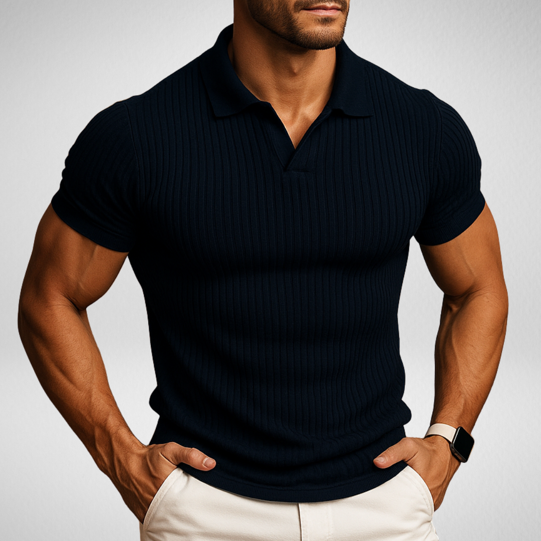 Heren Polo Shirt met V-Hals – Slim Fit - Stijlvol