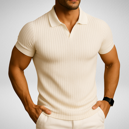 Heren Polo Shirt met V-Hals – Slim Fit - Stijlvol
