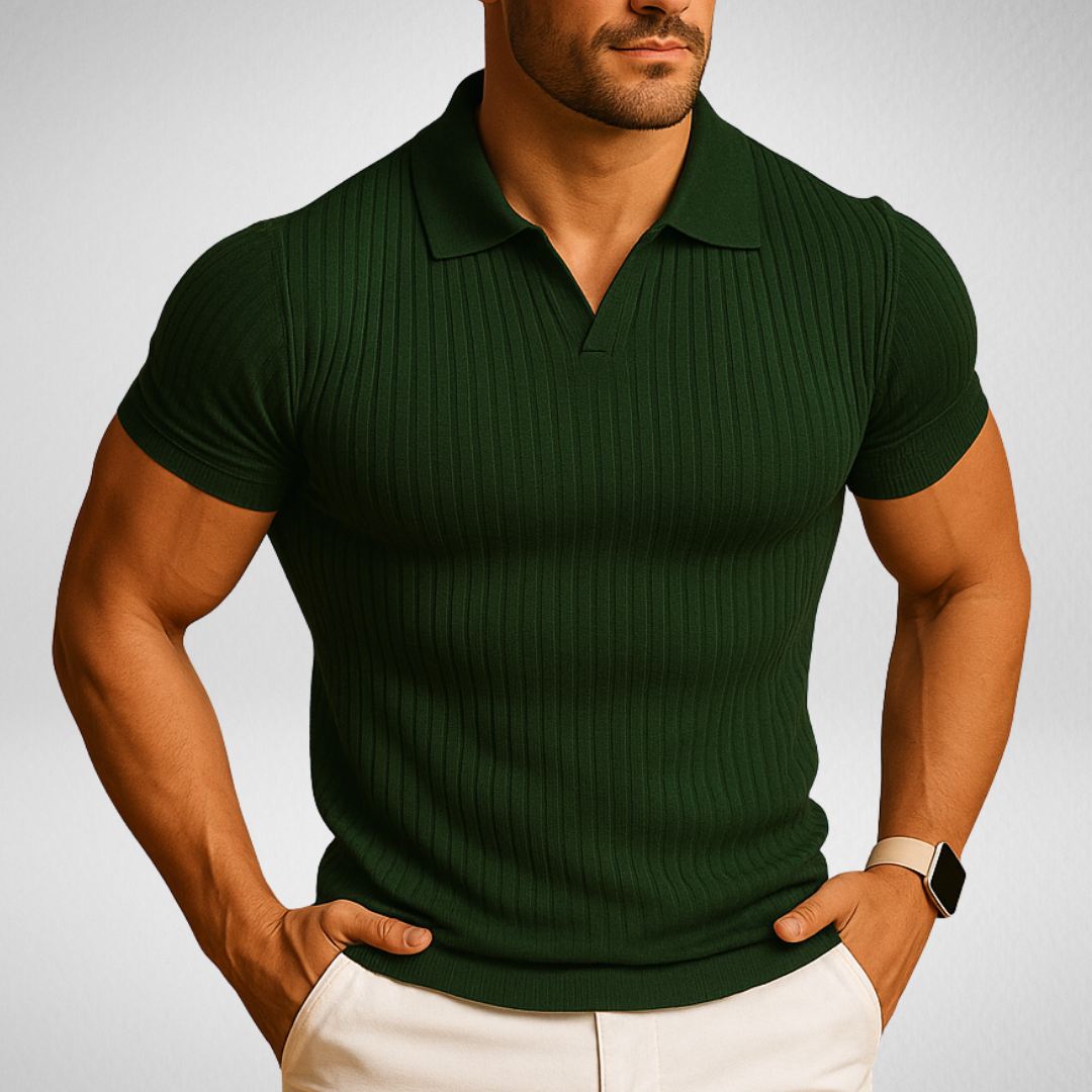 Heren Polo Shirt met V-Hals – Slim Fit - Stijlvol