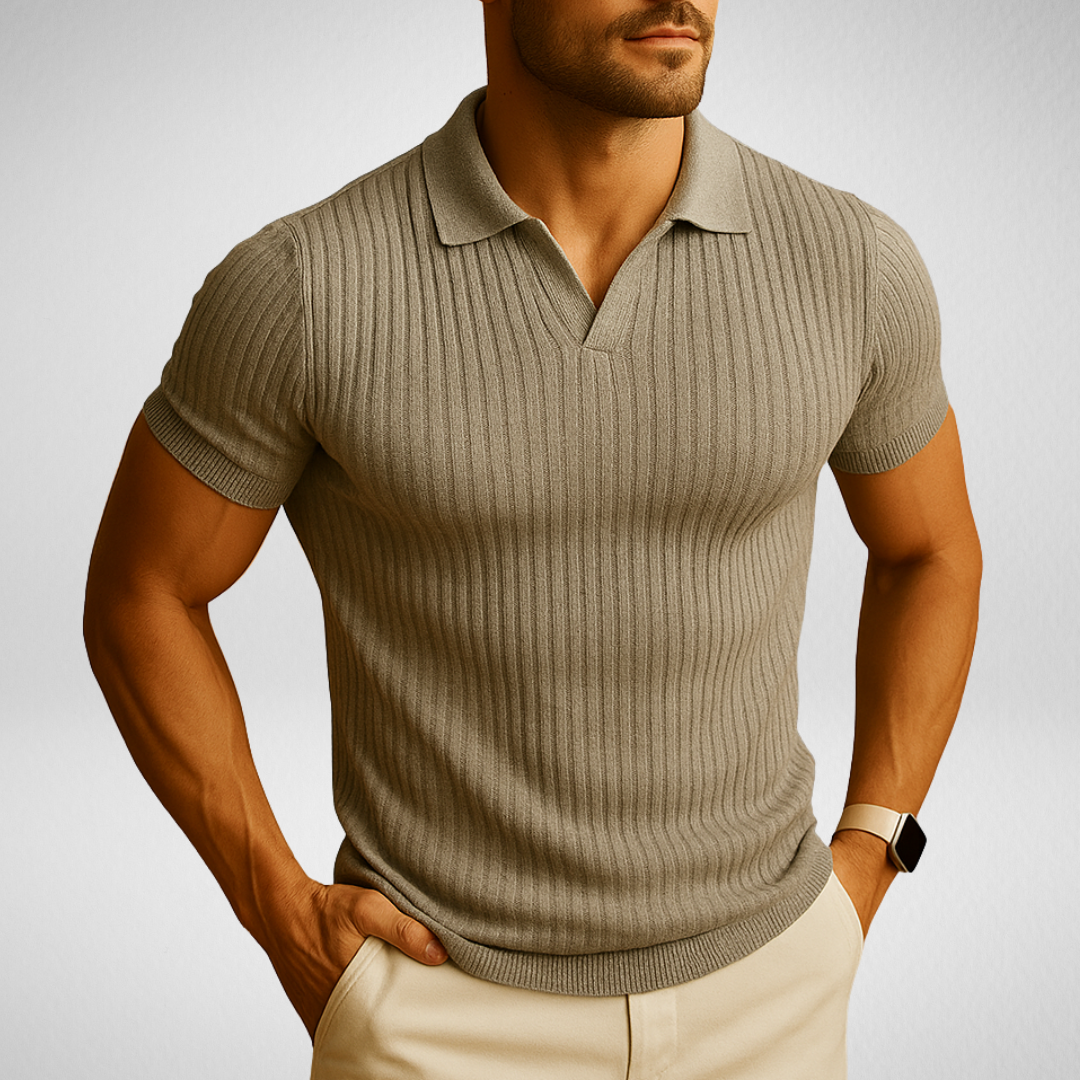 Heren Polo Shirt met V-Hals – Slim Fit - Stijlvol