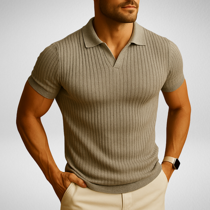 Heren Polo Shirt met V-Hals – Slim Fit - Stijlvol