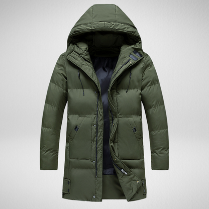 Heren Lange Winterjas – Warm & Stijlvol - Gewatteerd