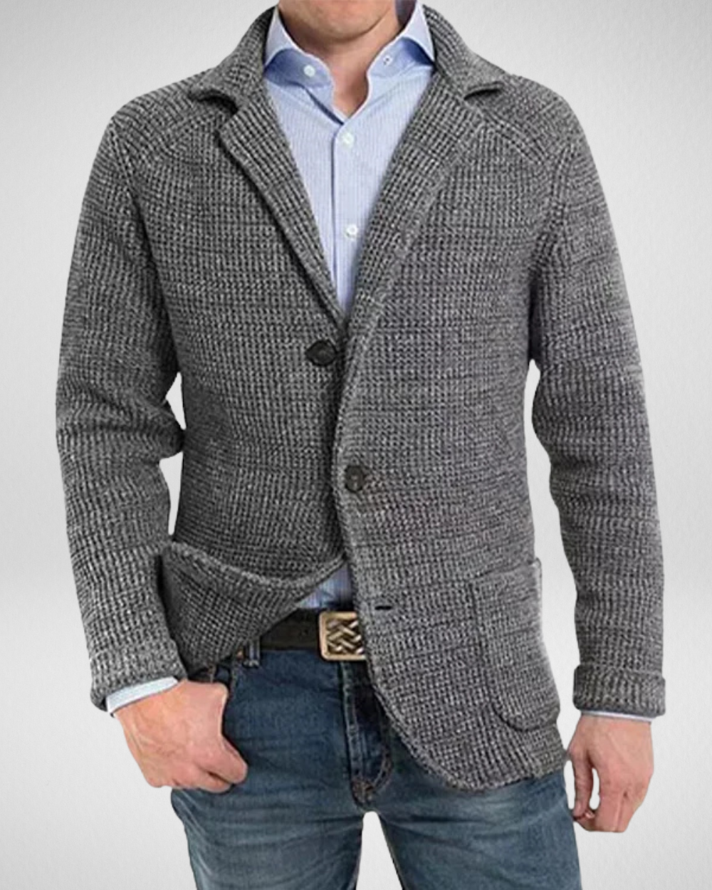 Heren Gebreide Blazer – Elegant & Comfortabel – Casual/Business