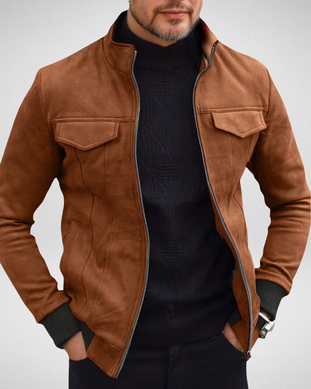 Heren Herfst Jack met Opstaande Kraag – Casual & Stijlvol