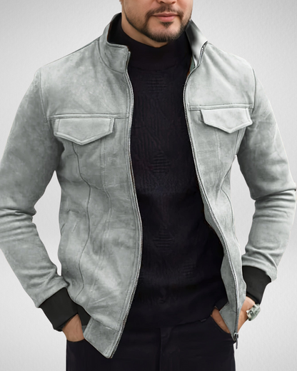 Heren Herfst Jack met Opstaande Kraag – Casual & Stijlvol