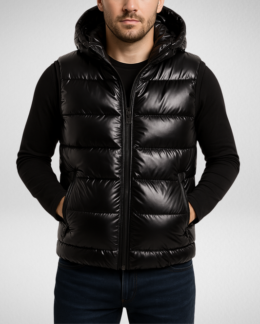 Heren Puffer Bodywarmer – Lichtgewicht – Met Capuchon