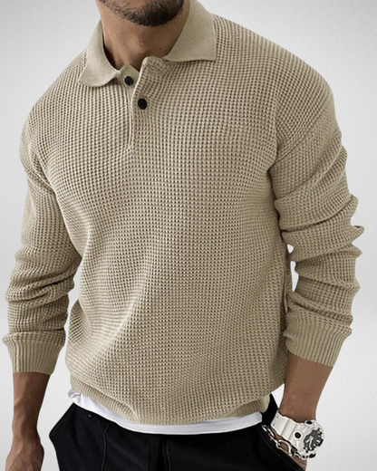 Heren polo trui met lange mouwen – Comfortabel & Stijlvol