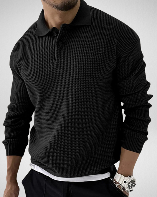 Heren polo trui met lange mouwen – Comfortabel & Stijlvol