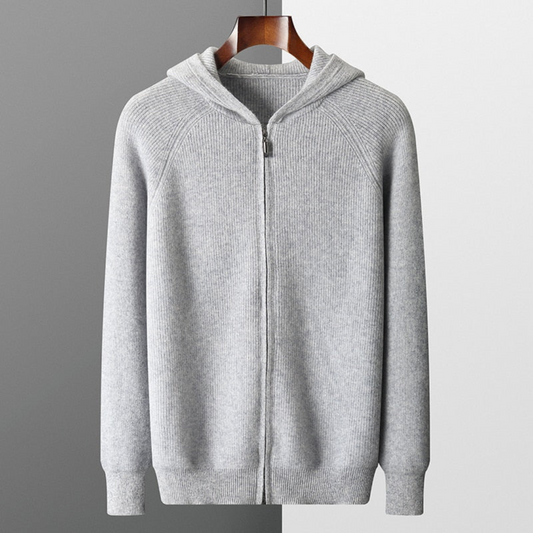 Heren Gebreide Hoodie – Full Zip – Luxe