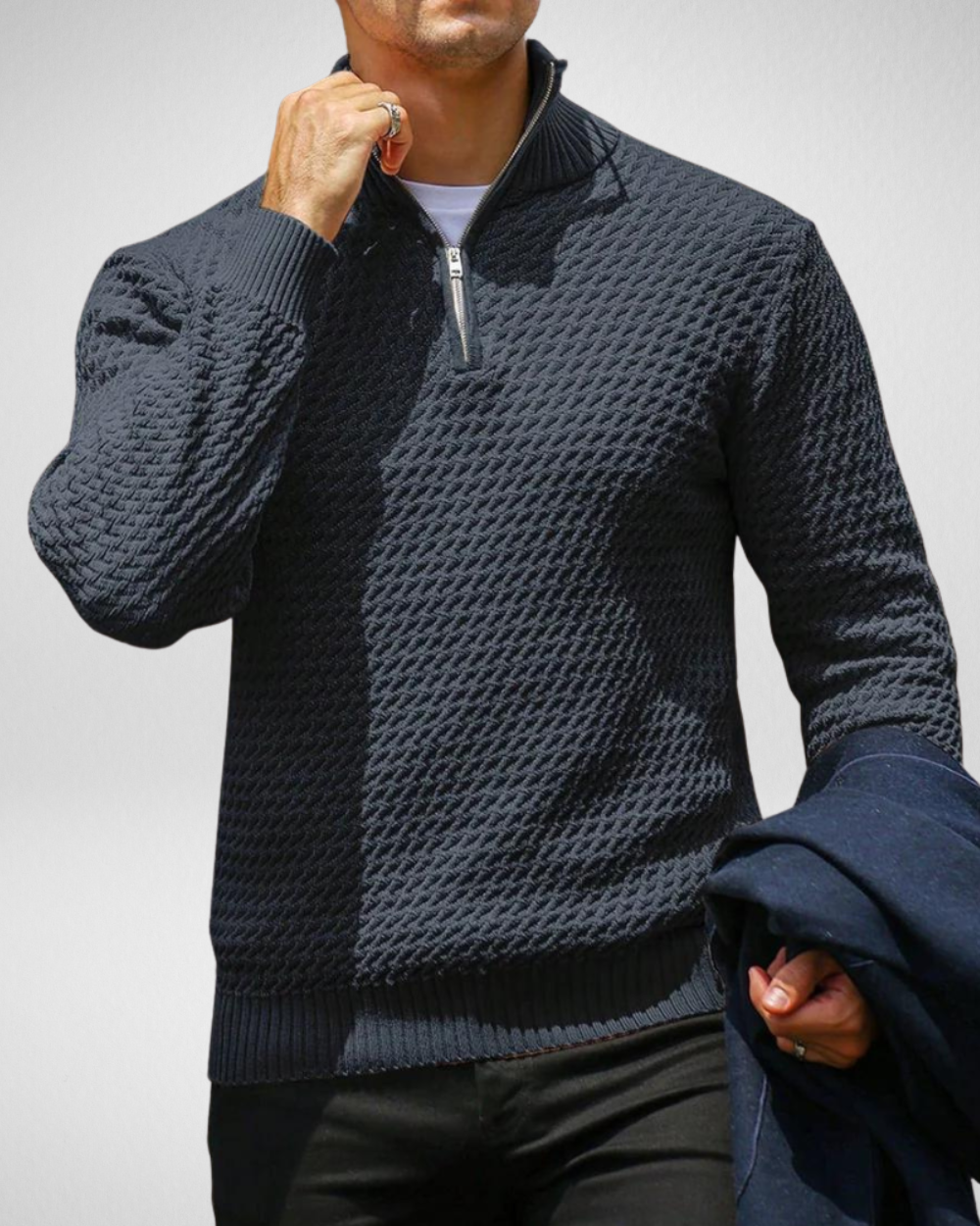 Heren Quarter-Zip Trui – Warm & Stijlvol - Gebreid