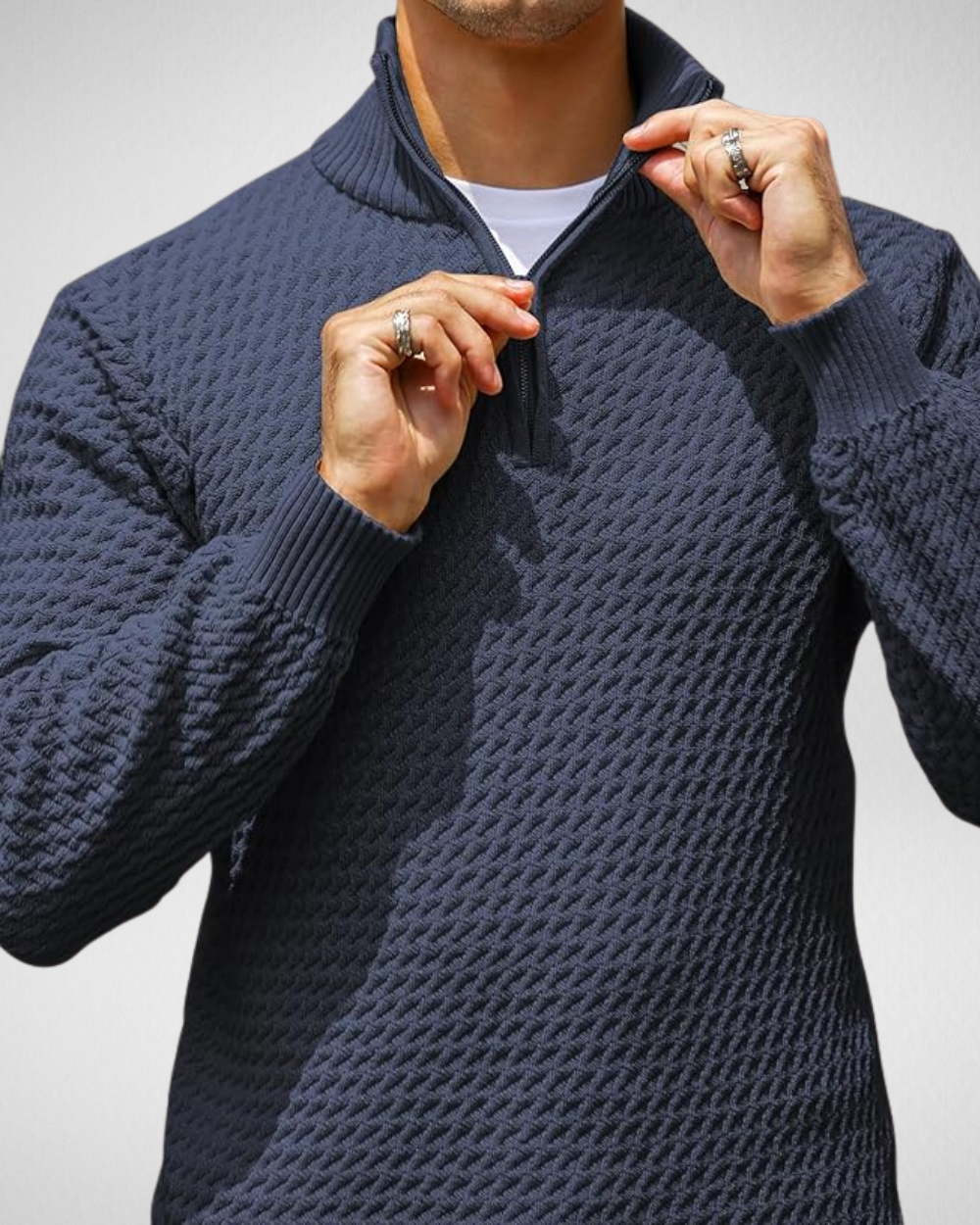 Heren Quarter-Zip Trui – Warm & Stijlvol - Gebreid