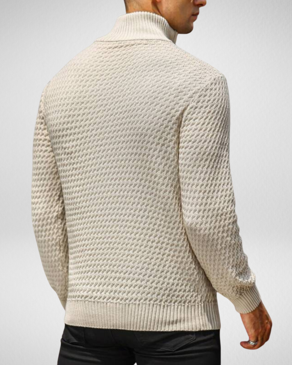Heren Quarter-Zip Trui – Warm & Stijlvol - Gebreid