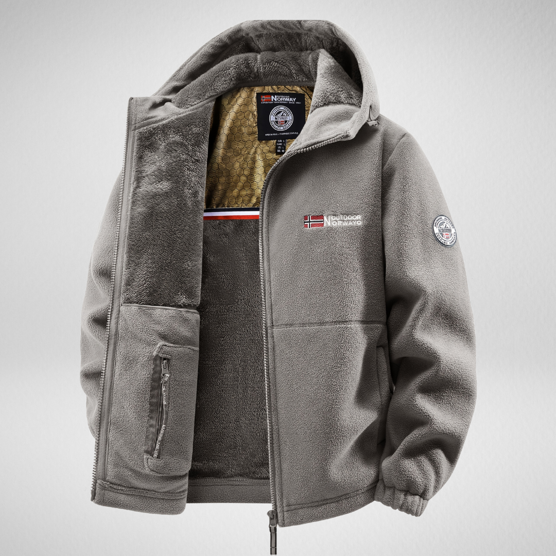 Heren Fleece Jas – Capuchon &  Rits – Outdoor Winter