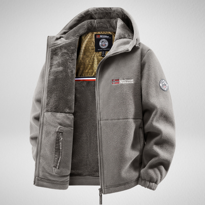 Heren Fleece Jas – Capuchon &  Rits – Outdoor Winter