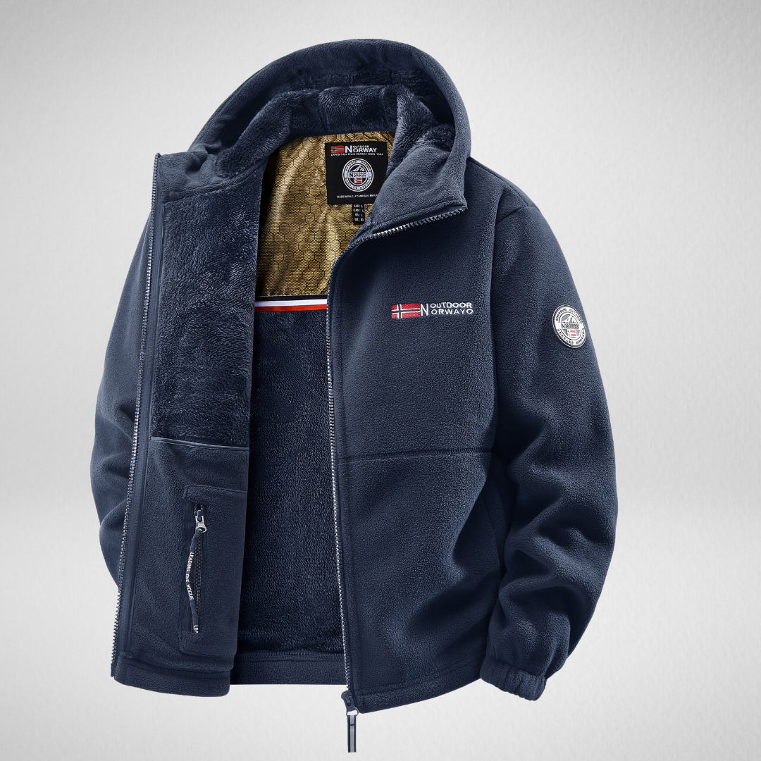 Heren Fleece Jas – Capuchon &  Rits – Outdoor Winter