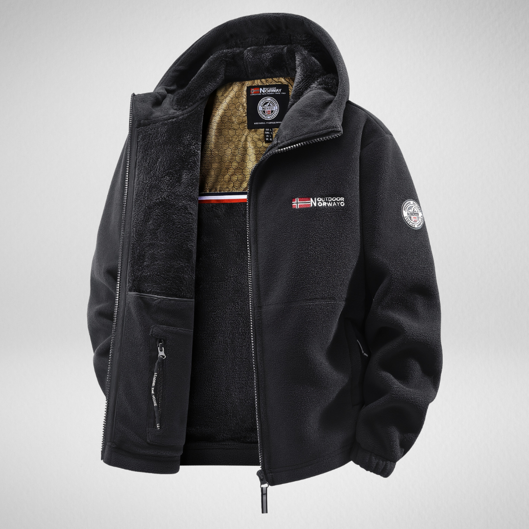 Heren Fleece Jas – Capuchon &  Rits – Outdoor Winter