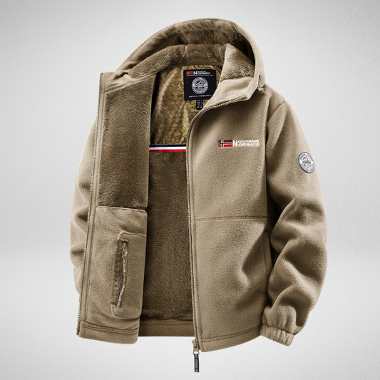Heren Fleece Jas – Capuchon &  Rits – Outdoor Winter
