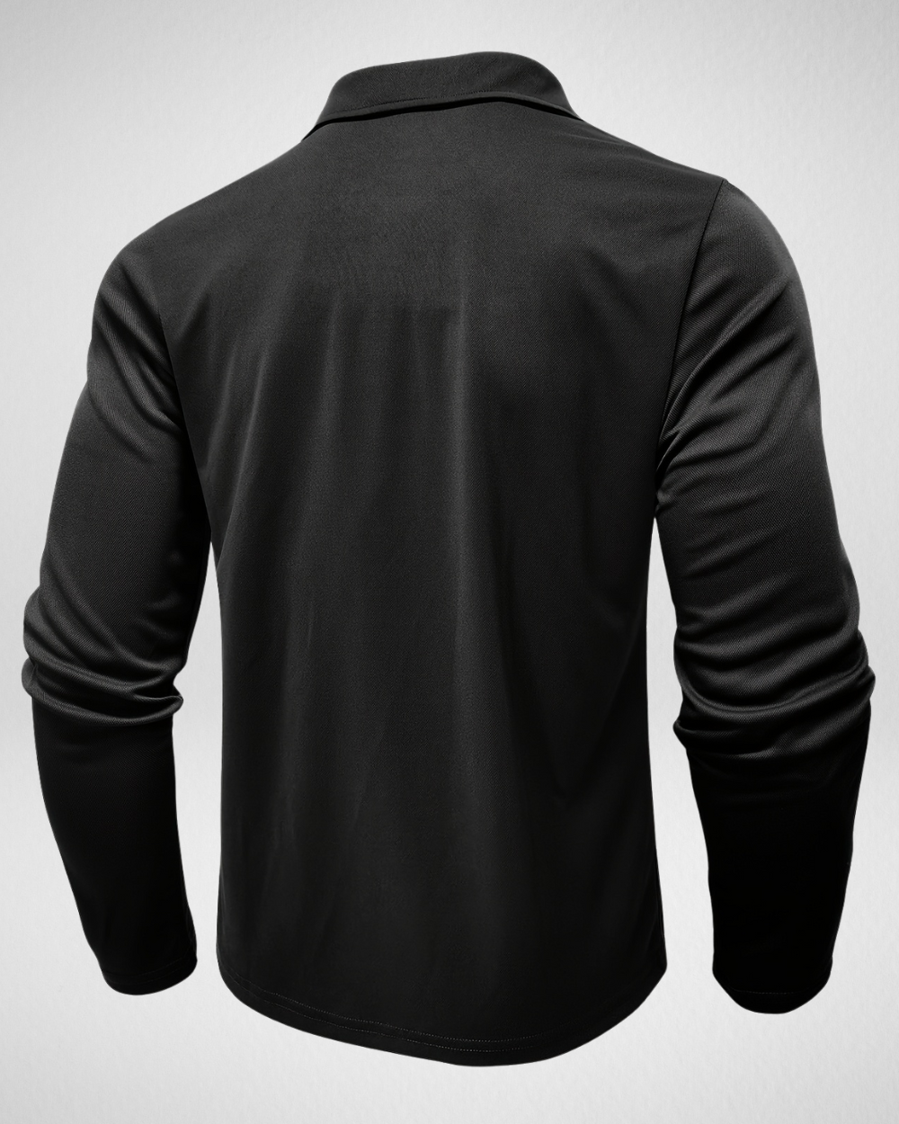Heren Polo Shirt – Lange Mouw – Geruit Detail Look