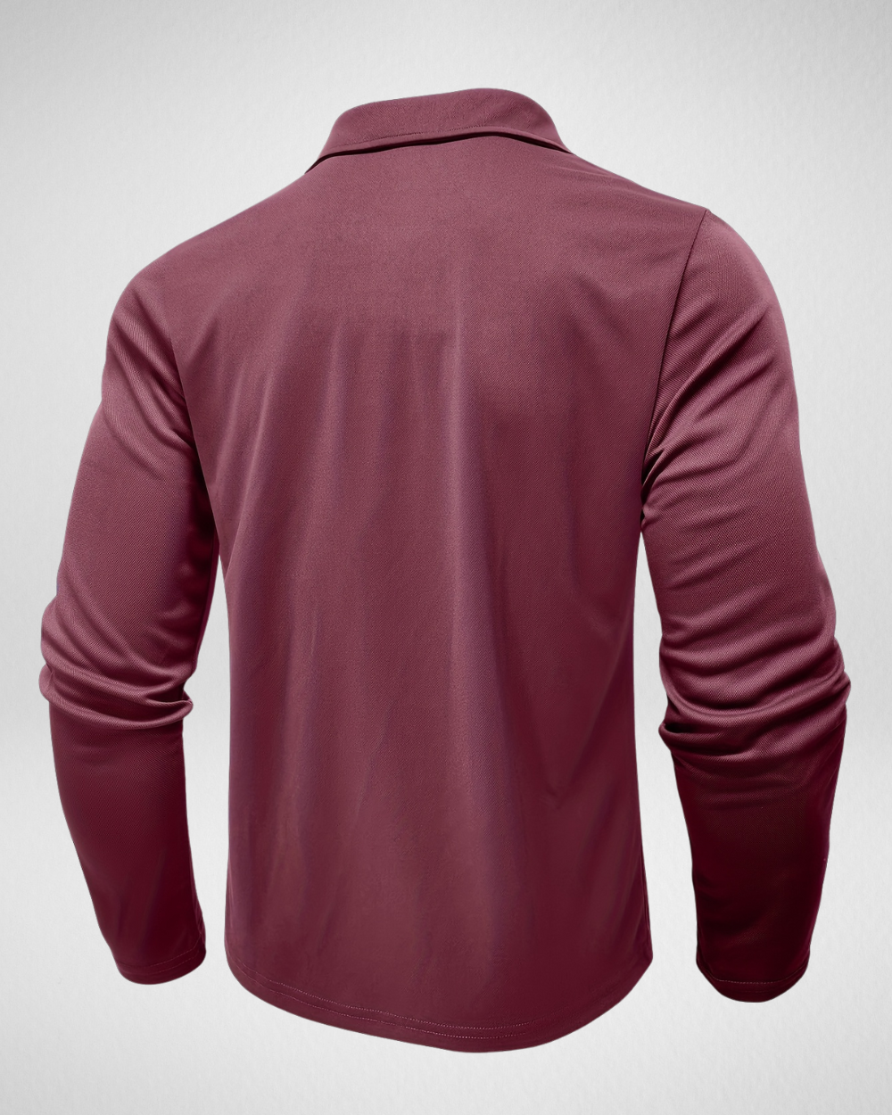 Heren Polo Shirt – Lange Mouw – Geruit Detail Look
