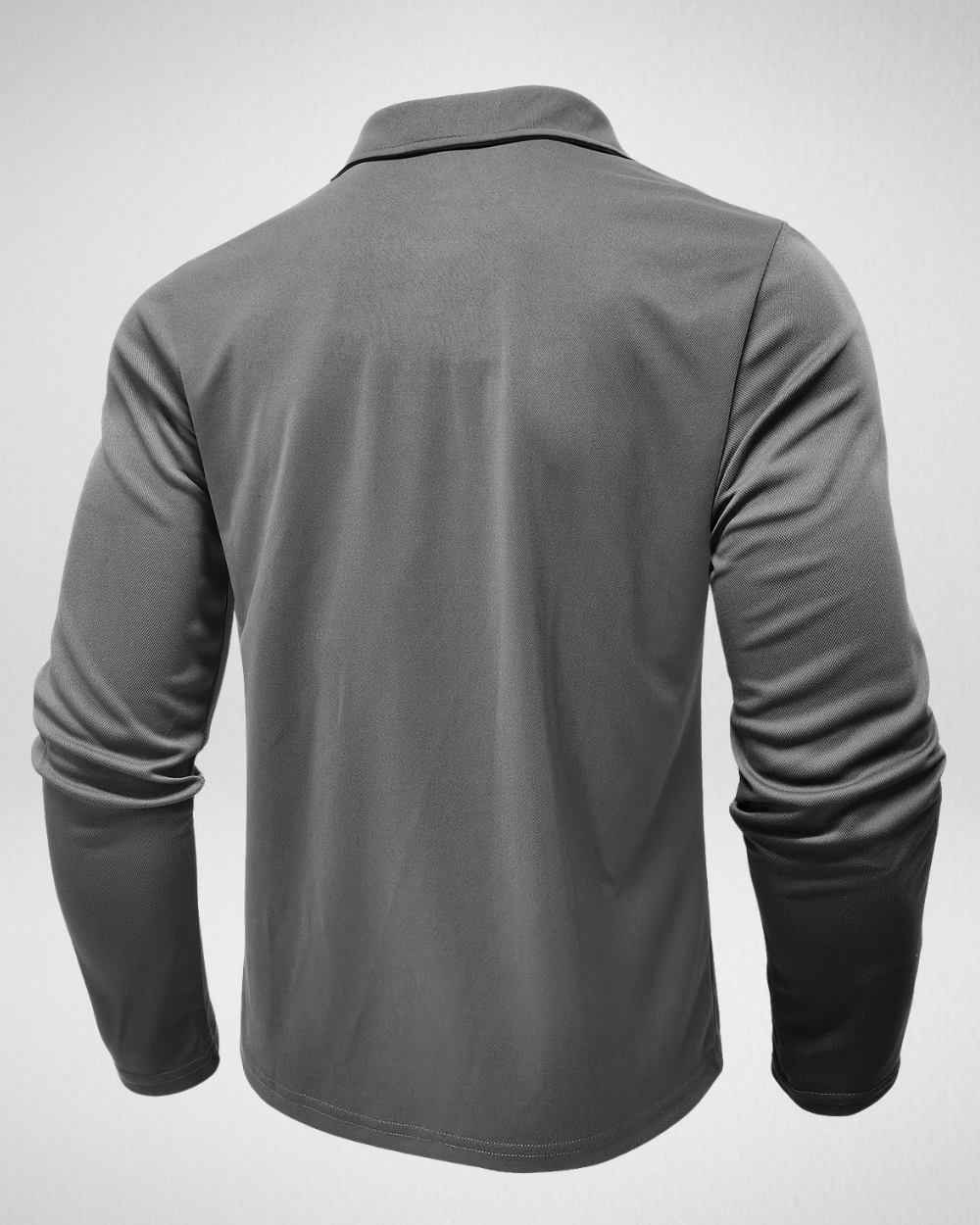 Heren Polo Shirt – Lange Mouw – Geruit Detail Look