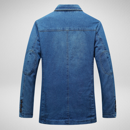 Heren Denim Blazer – Enkele Rij Knopen – Herfst