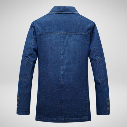 Heren Denim Blazer – Enkele Rij Knopen – Herfst