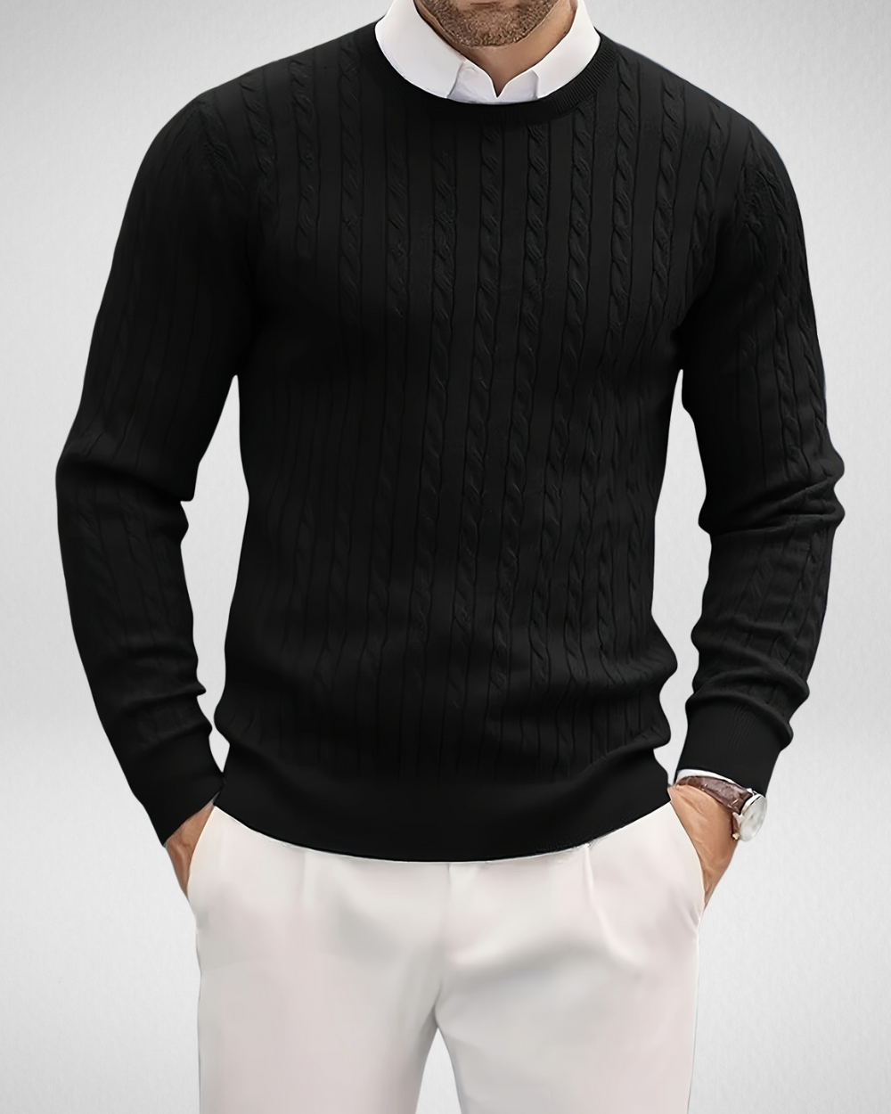Heren Kabeltrui – Ronde Hals – Klassieke Look