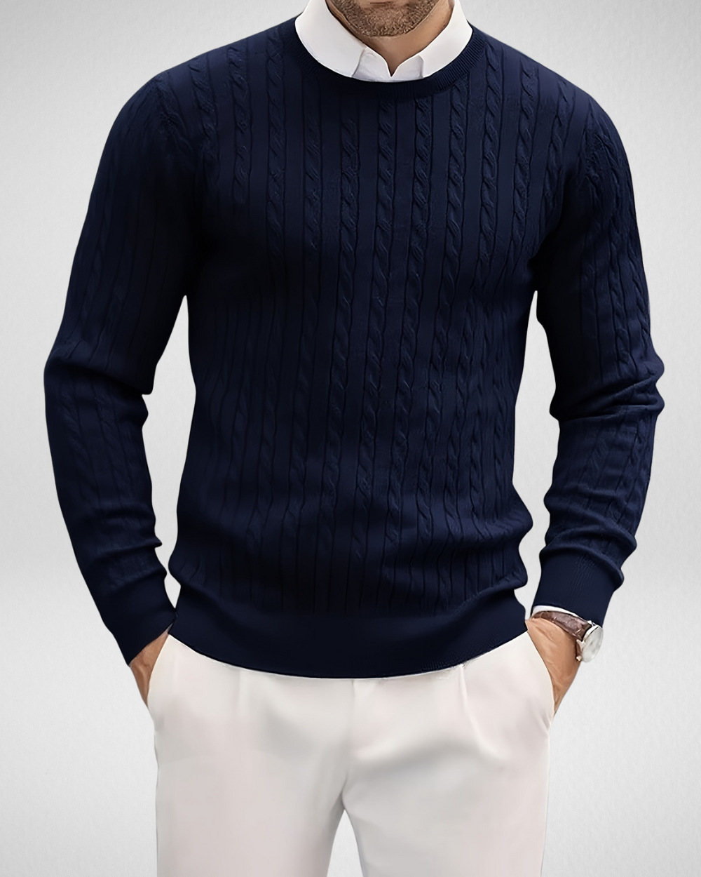 Heren Kabeltrui – Ronde Hals – Klassieke Look