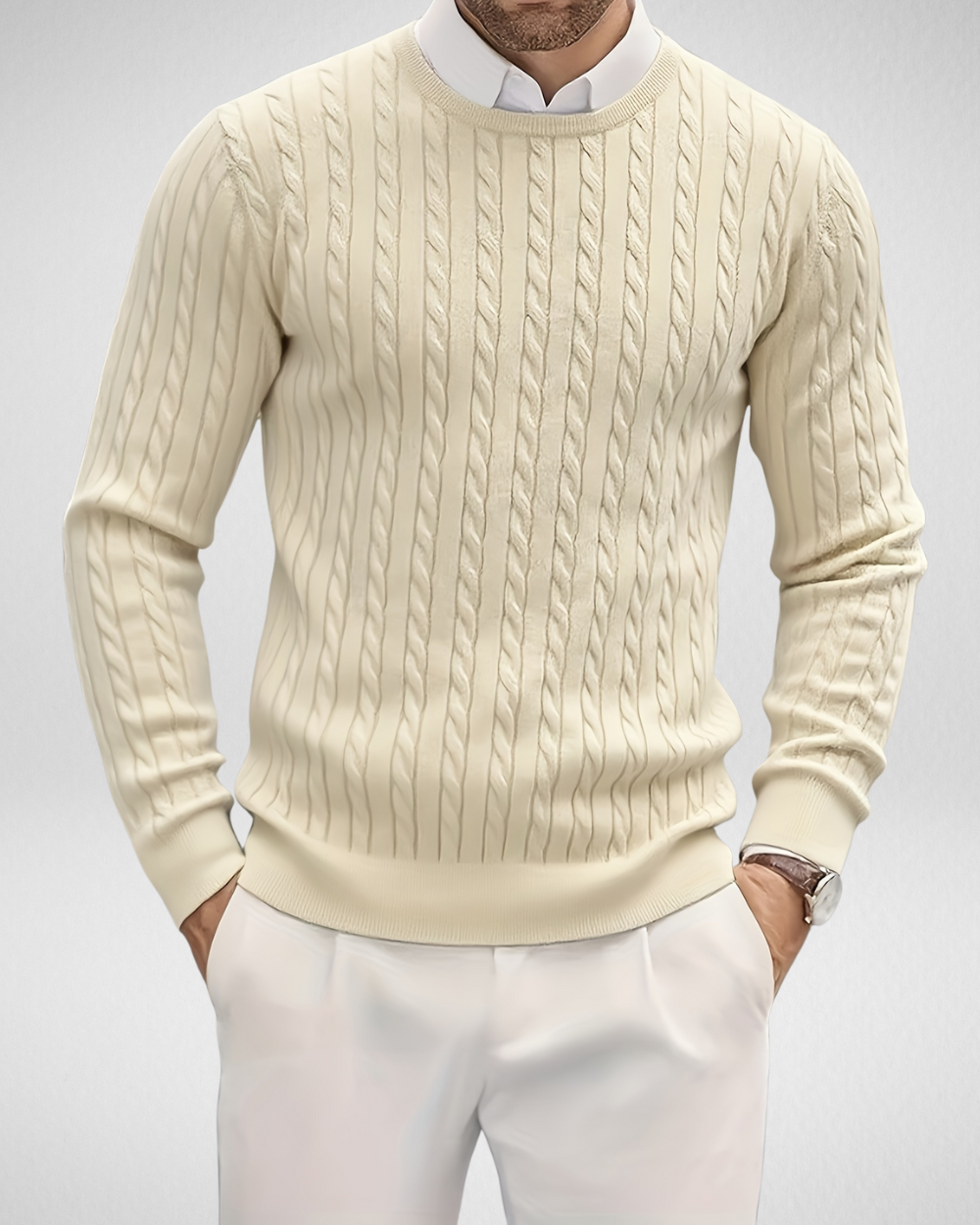 Heren Kabeltrui – Ronde Hals – Klassieke Look