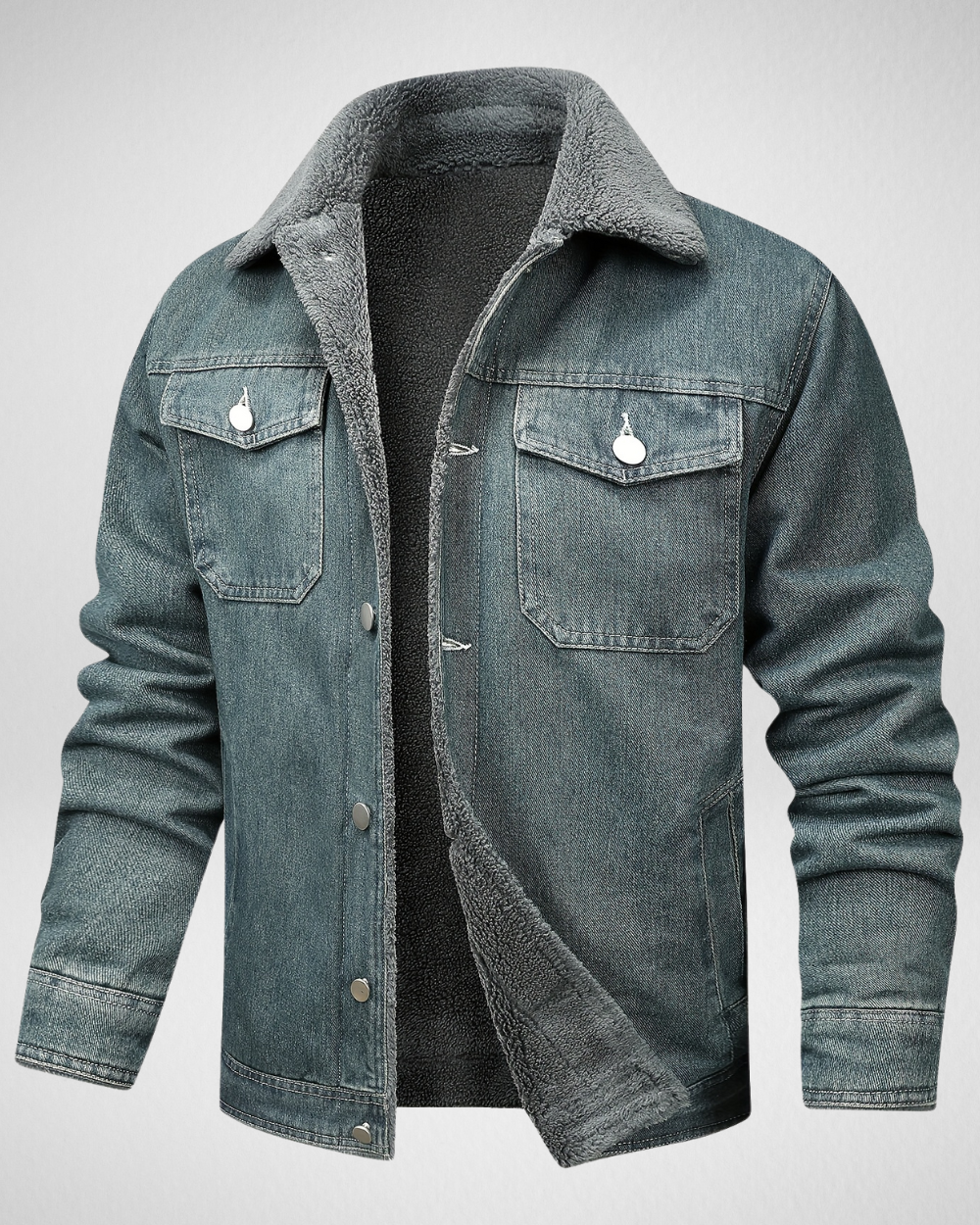 Heren Denim Jas – Voering & Kraag – Winter/Herfst