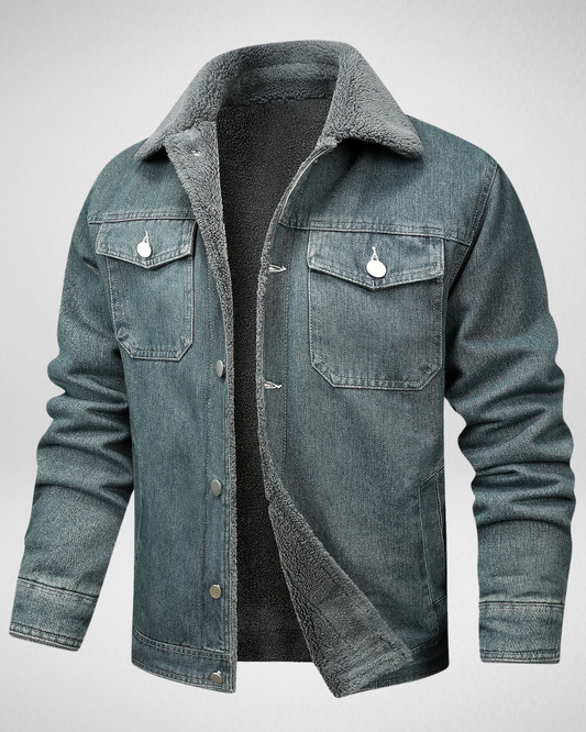 Heren Denim Jas – Voering & Kraag – Winter/Herfst