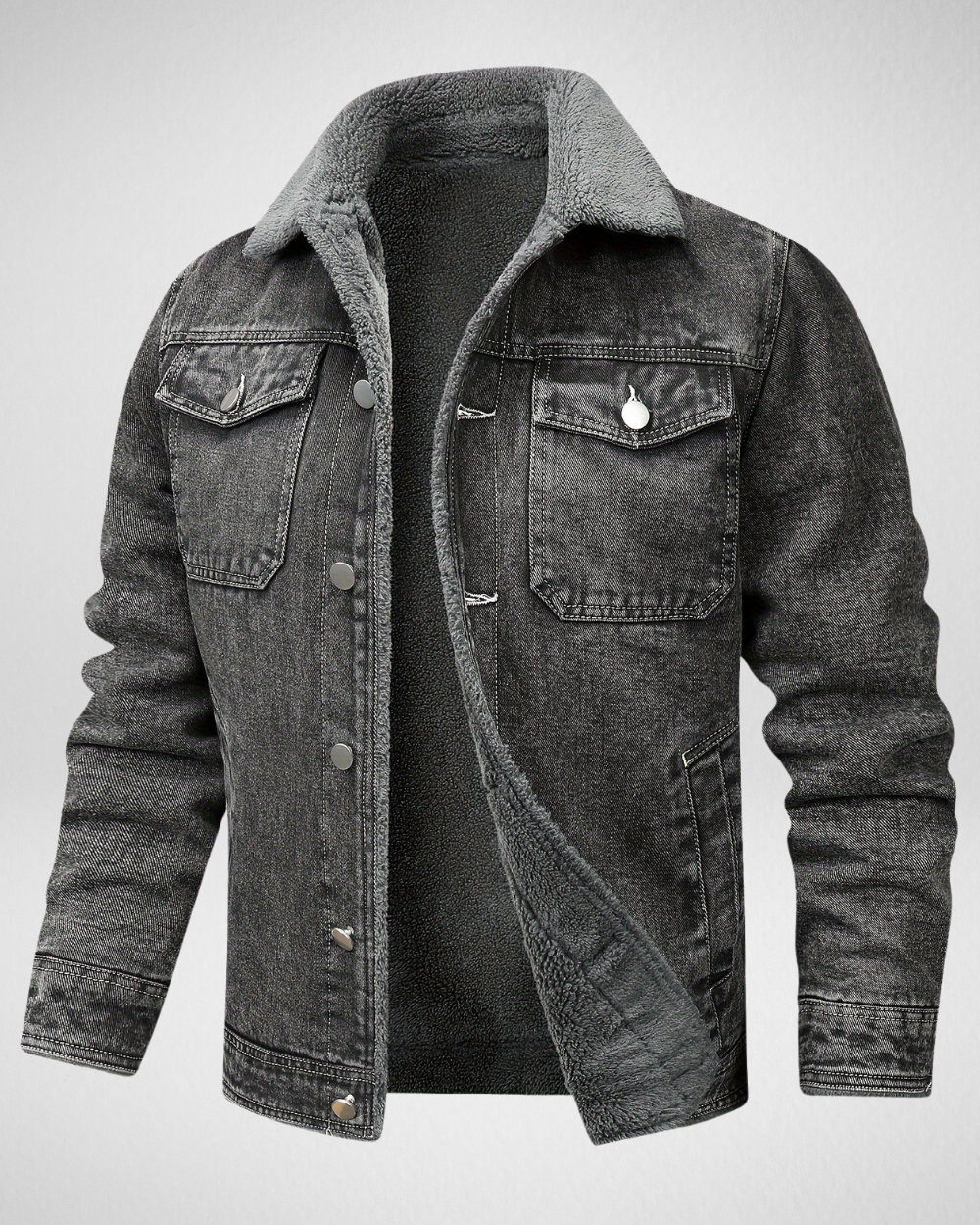 Heren Denim Jas – Voering & Kraag – Winter/Herfst