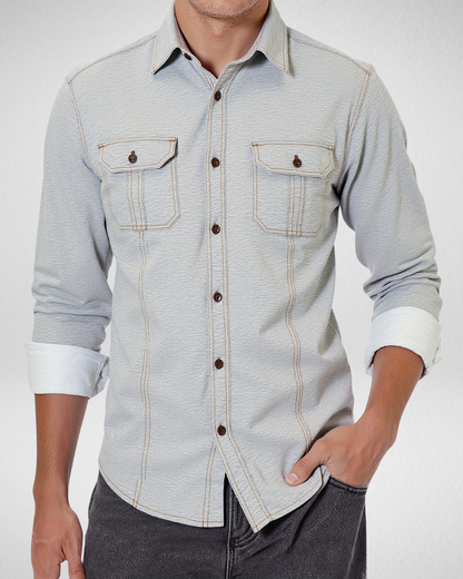 Heren Denim Overhemd – Katoen – Washed