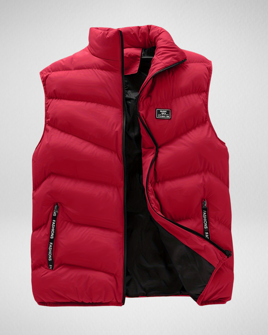 Heren Bodywarmer – Gewatteerd – Met Rits en Hoge Kraag