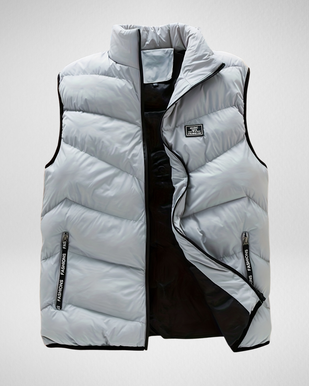 Heren Bodywarmer – Gewatteerd – Met Rits en Hoge Kraag