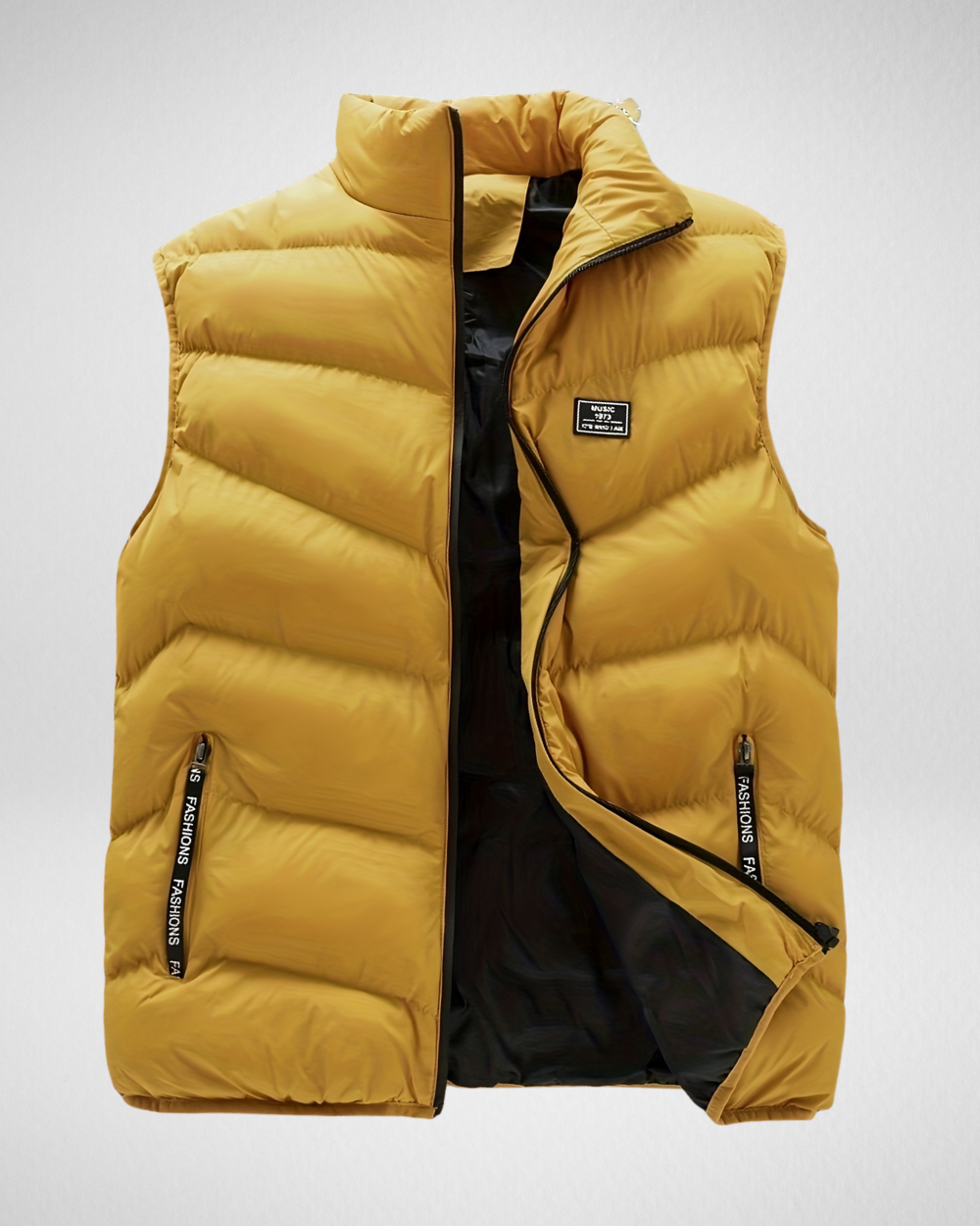 Heren Bodywarmer – Gewatteerd – Met Rits en Hoge Kraag