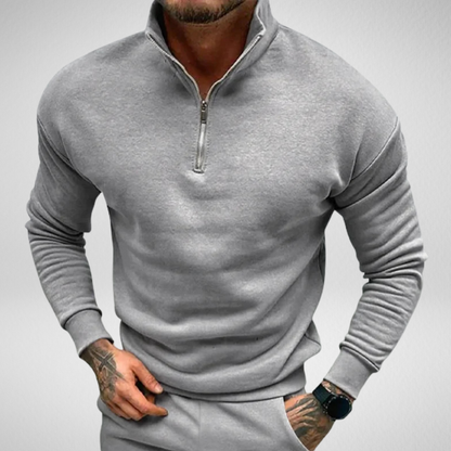 Heren Sweater – Stijlvolle Half-Zip met Opstaande Kraag