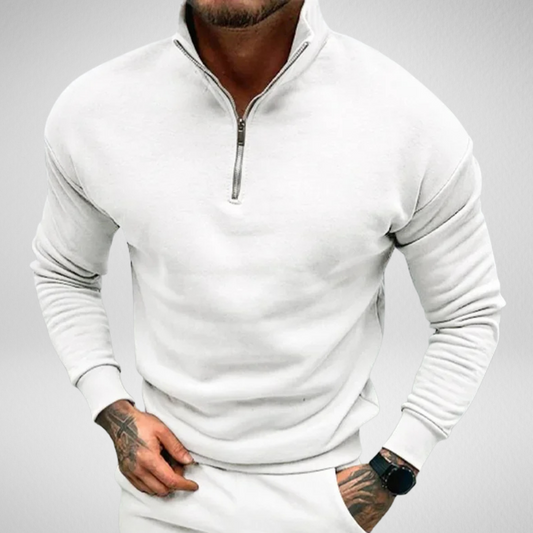 Heren Sweater – Stijlvolle Half-Zip met Opstaande Kraag